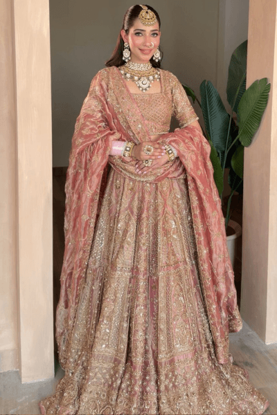 Pink Tissue Lehenga