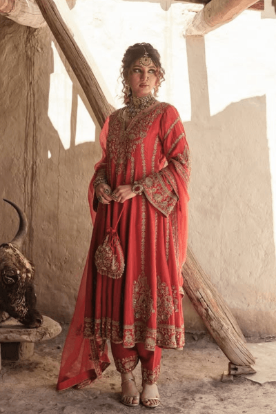 Rust Red Anarkali