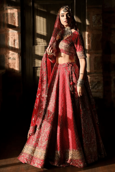 Bridal Red Lehenga - view 1