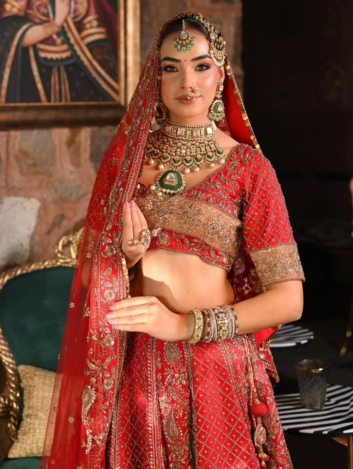 Bridal Red Lehenga - view 2