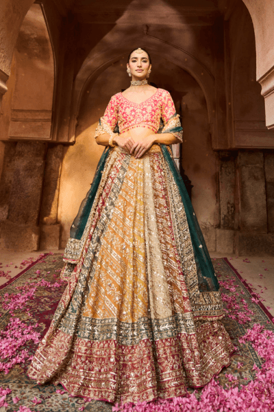 Multi Colour Bridal Lehenga - view 1