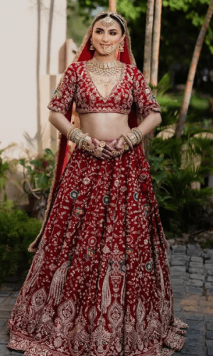 Blood Red Lehenga thumbnail 1