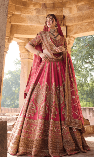 Bridal Rose Pink Lehenga thumbnail 1