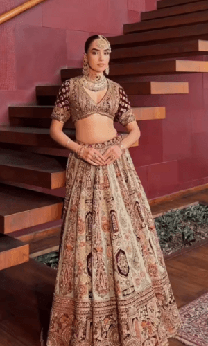 Bridal Pista Green Lehenga thumbnail 1