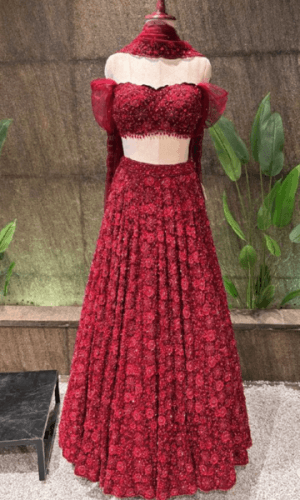 Red Lehenga thumbnail 1