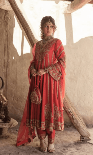 Rust Red Anarkali thumbnail 1