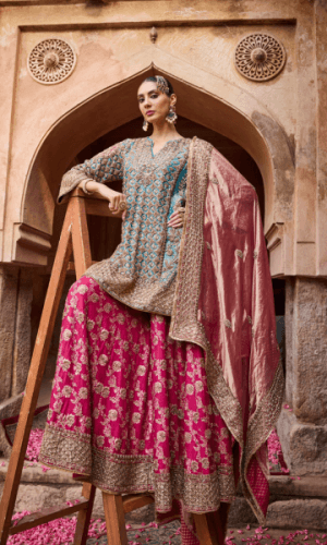 Bridal Pink Sharara thumbnail 1