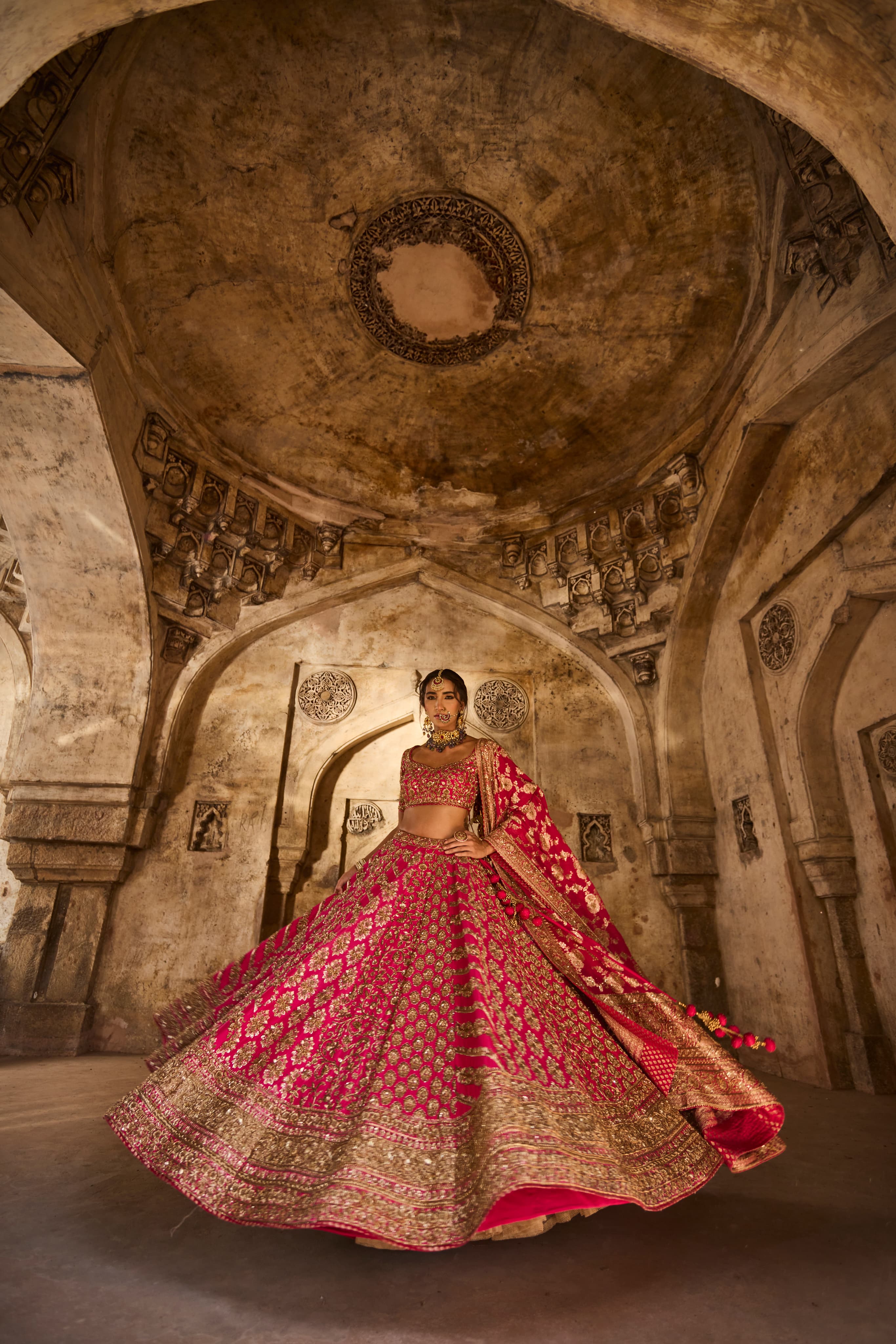 Bridal Pink Lehenga - view 4
