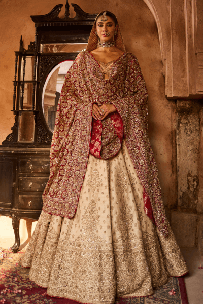 Bridal Ivory Lehenga - view 1