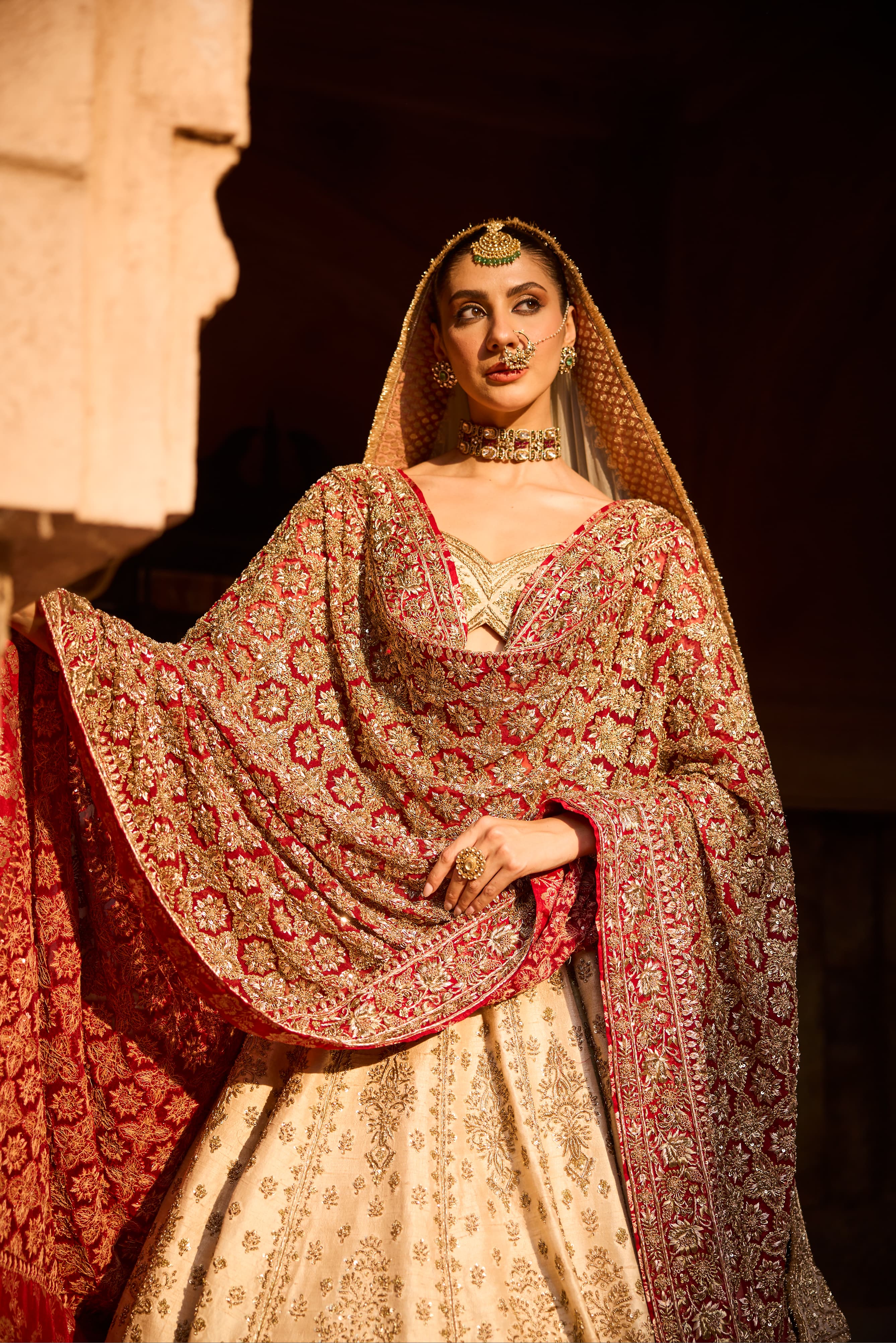 Bridal Ivory Lehenga - view 3