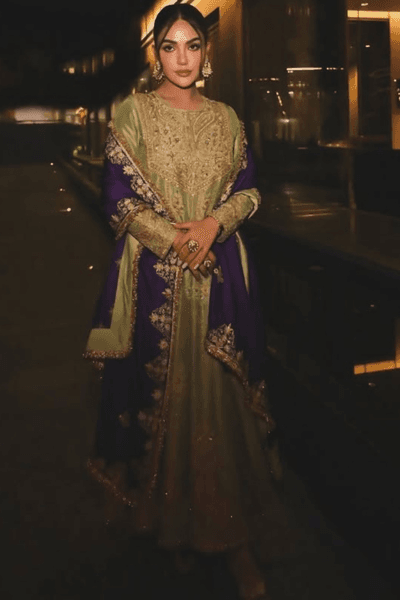 Pistachio Green Anarkali - view 1