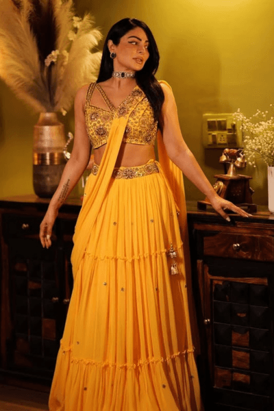 Yellow Saree - view 1